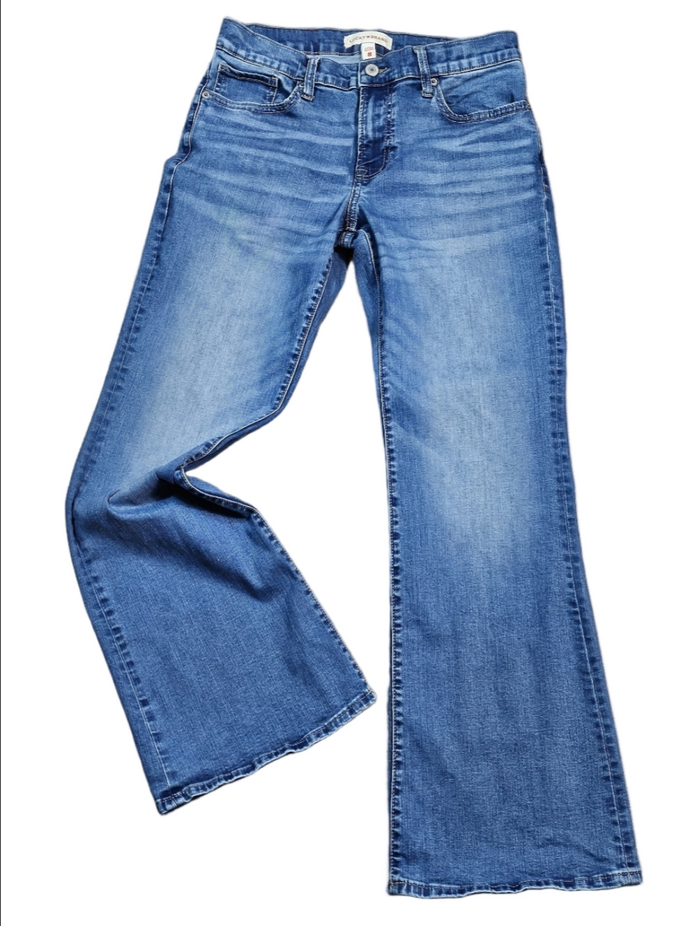 Lucky Brand Sweet Mid Rise Flare Medium Wash Stretch Denim Jean